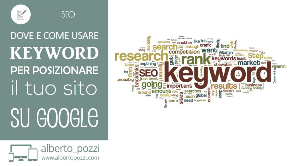 Dove e come usare keyword per posizionare il tuo sito su google - SEO - Alberto Pozzi